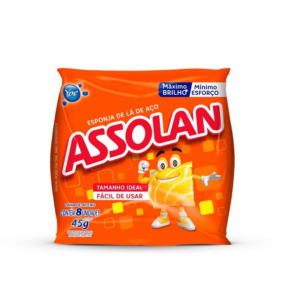 Lã de Aço 8 Und Pacote Assolan 60g