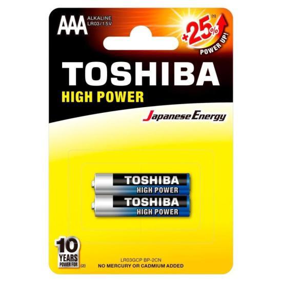 PILHA TOSHIBA ALCALINA AAA C/2 1,5V LR03GCP