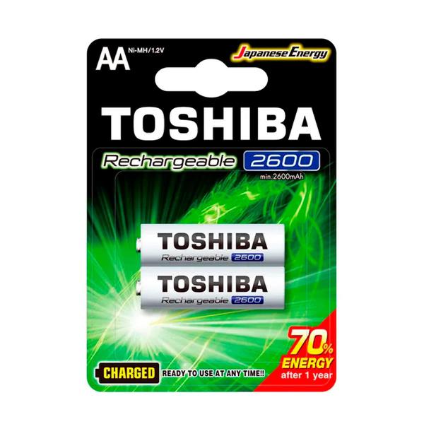 PILHA TOSHIBA RECARREGAVEL AA C/2  1,2V 2600MAH TNH6GAE