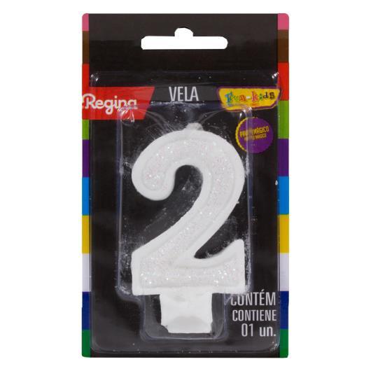 VELA GLITTER BRANCA Nº2