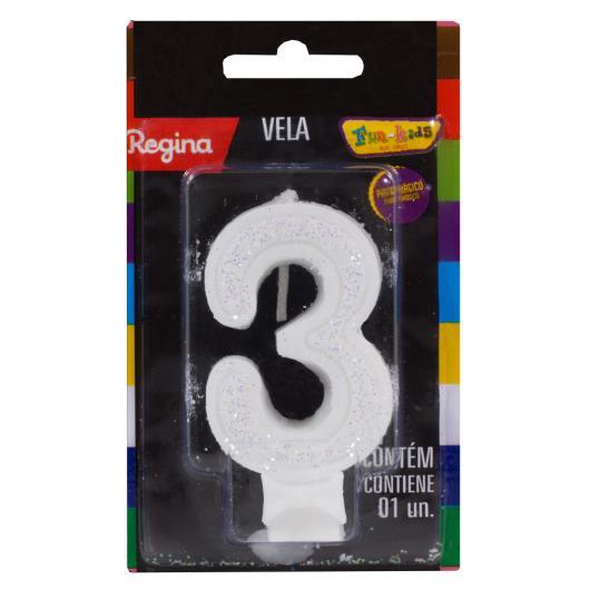 VELA GLITTER BRANCA Nº3