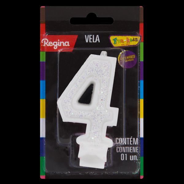 VELA GLITTER BRANCA Nº4
