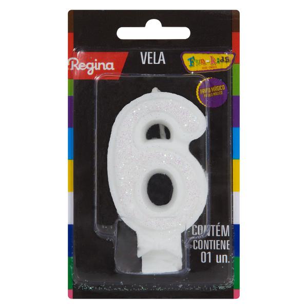 VELA GLITTER BRANCA Nº6