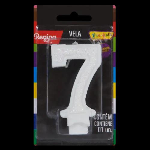 VELA GLITTER BRANCA Nº7