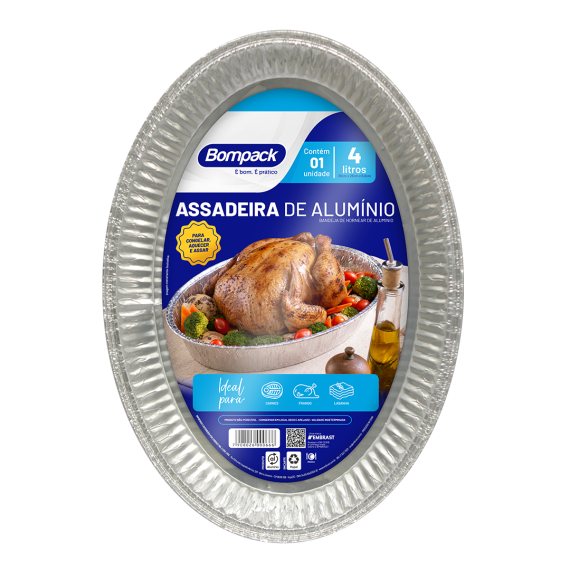 ASSADEIRA ALUM. BOMPACK OVAL 4LT