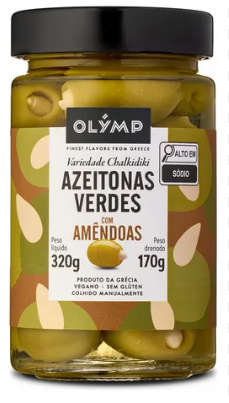 .AZEITONAS OLYMP C/AMENDOAS 170GR