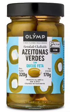 .AZEITONAS OLYMP C/QUEIJO AZU 170GR