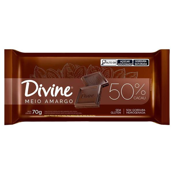CHOC.DIVINE MEIO AMARGO 70GR
