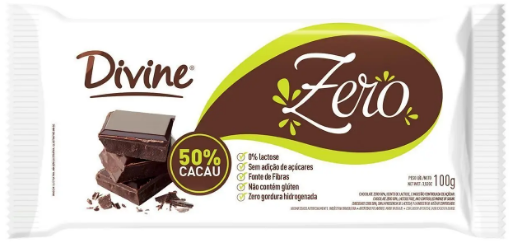 CHOCO DIVINE 50% CACAU ZERO 70GR