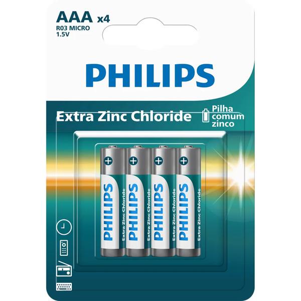 PILHA PHILIPS AAA 4UN