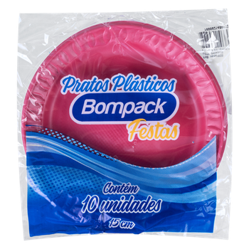 PRATOS PLASTICO VERM BOMPACK C/10