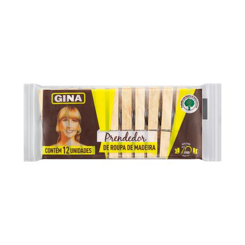 PRENDEDOR ROUPA GINA MADEIRA 12UN