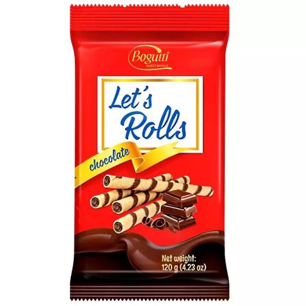 WAFER LETS ROLLS BOGUTTI CHOC 120GR