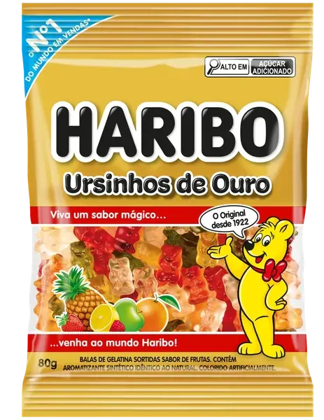 BALA HARIBO STICKS GEL 80g URSINHO DE OURO