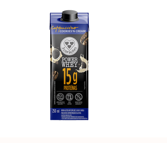 BEBIDA L 3CORAÇÕES CAPPUCINO WHEY TP 250ml COOKIE