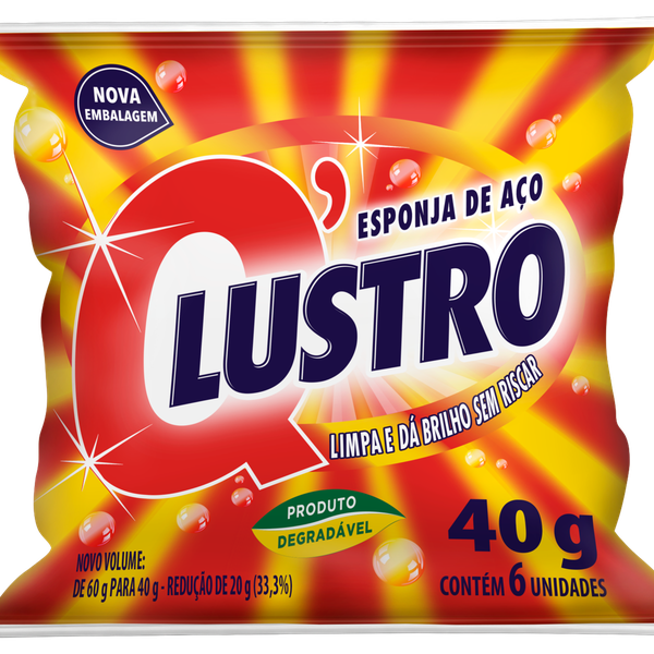 ESPONJA DE ACO QLUSTRO C/06UN 60g