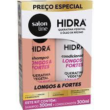 KIT SH 300ML+COND 300ML SLINE HIDRA 300ml KERATINA E RICINO