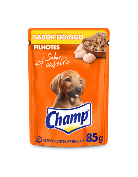 RACAO CAES CHAMP SAB SACHE 85g FILHOTE FRANGO