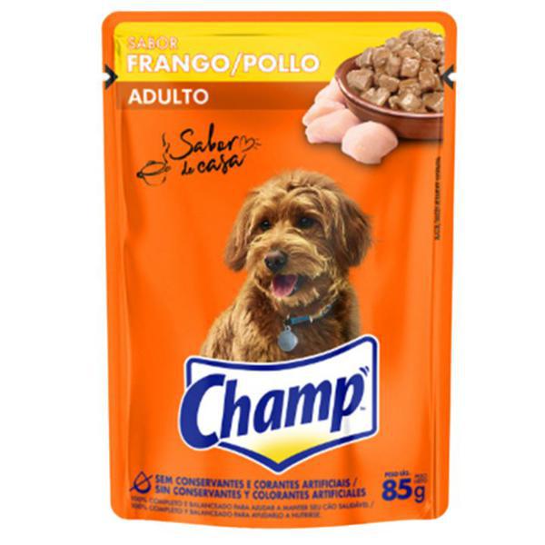 RACAO CAES CHAMP SAB SACHE 85g FRANGO