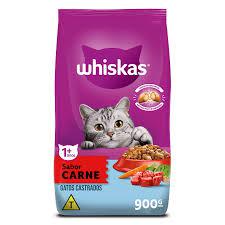 RACAO GATO WHISKAS SAB. 900g CASTRADOS CARNE