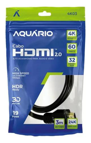 CABO HDMI 2.0 AQUARIO 3D 19 PINOS 4K 3MT