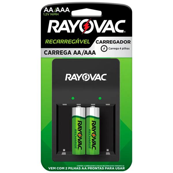 CARREGADOR PILHA RAYOVAC 2AA 1.2V