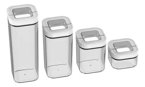 CONJ POTE INVICTA 4PC VIDRO CONSERVE VIT