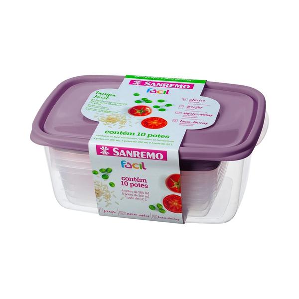 CONJ SANREMO 10 POTES PLASTICO