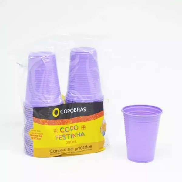 COPO PLAST COPOBRAS 200ML C/50UN LILAS