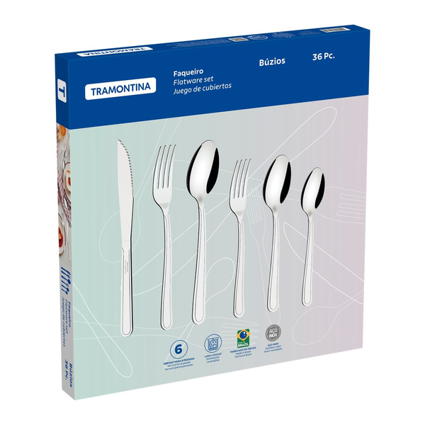 FAQUEIRO TRAMONTINA 36PC INOX BUZIOS