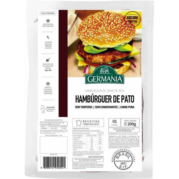 HAMBURGUER DE PATO VG 200G