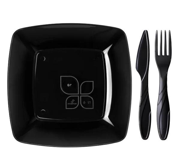 KIT CHURRASCO STRAWPLAST PRETO