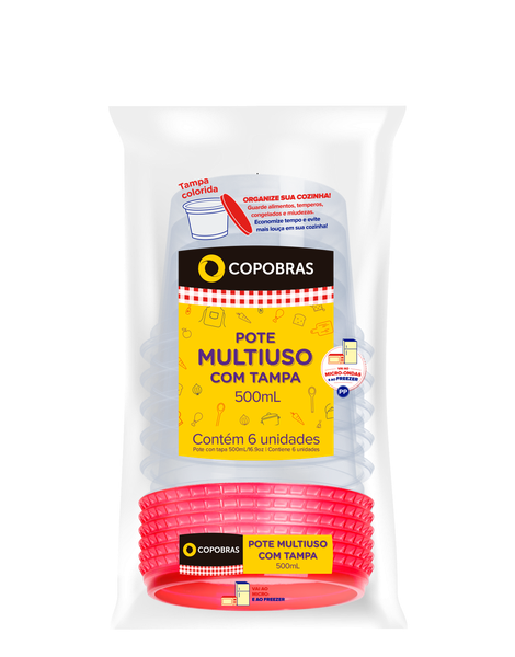 POTE PLAST  COPOBRAS 500ML C/6 UN TRANSP