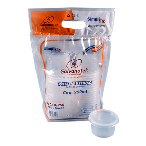 POTE REDONDO GALV G310/250 C/TAMPA 250ML