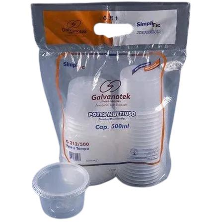 POTE REDONDO GALV G312/500 C/TAMPA 500ML