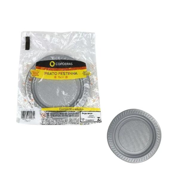 PRATO DESC COPOBRAS 15CM 10UN PRATA