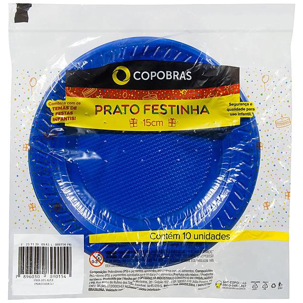 PRATO DESC COPOBRAS FUNDO 15CM 10UN AZUL