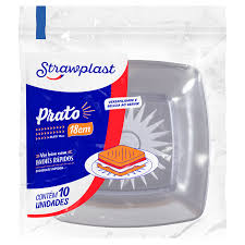 PRATO DESC STRAWPLAST 18CM QUAD CRISTAL