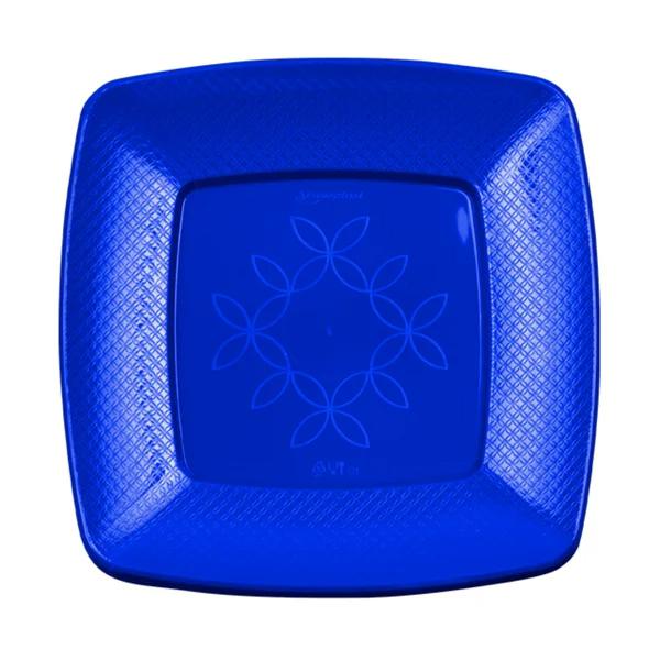 PRATO STRAWPLAST 15CM QUAD AZUL C/10