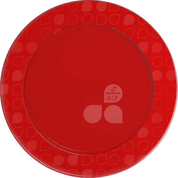 PRATO STRAWPLAST 15CM RED VERM NEON 10UN