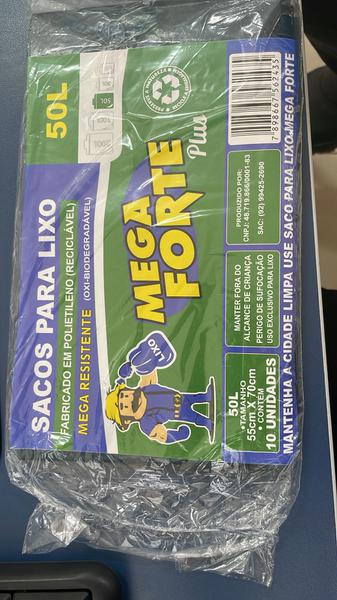 SACO LIXO MEGA FORTE PLUS BOM 50L AZUL