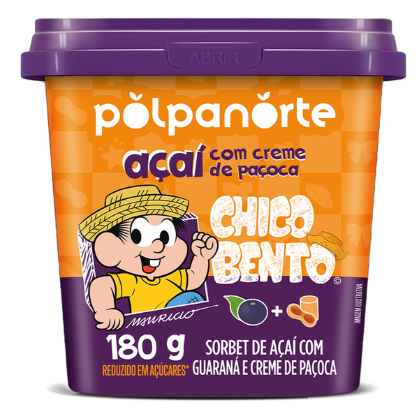 AÇAÍ POLPANORTE TURMA DA MÔNICA  COM CREME DE PAÇOCA 180G