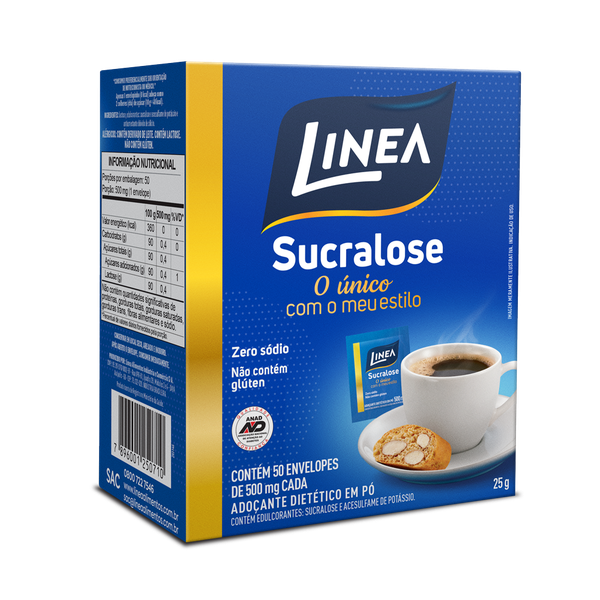 ADOÇANTE EM PÓ SUCRALOSE LINEA COM 50 ENVELOPES