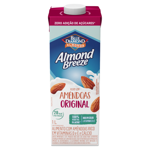 ALIMENTO COM AMÊNDOAS ALMOND BREEZE ORIGINAL ZERO AÇÚCAR 1L