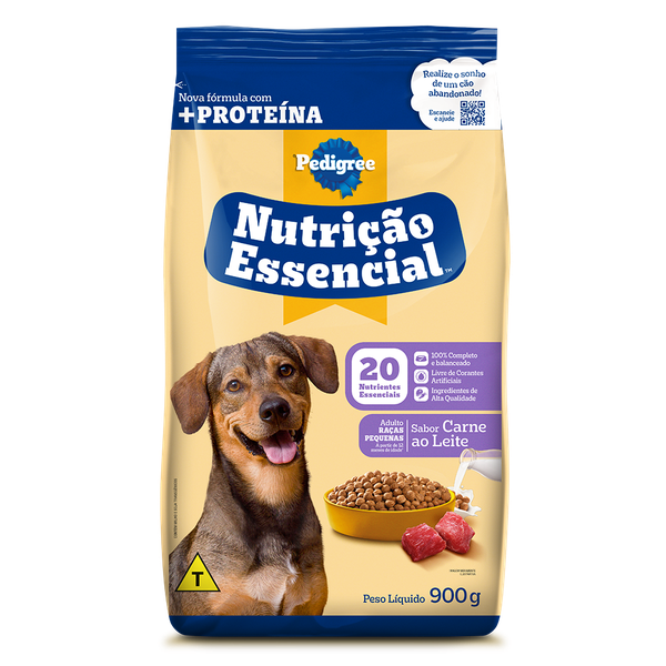 ALIMENTO PARA CÃES PEDIGREE ADULTO NUTRIÇÃO ESSENCIAL AO LEITE 900G