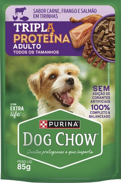 ALIMENTO PARA CÃES SACHÊ DOG CHOW ADULTOS TRIPLA PROTEÍNA 85G