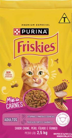ALIMENTO PARA GATOS FRISKIES ADULTOS MIX CARNE 2,5KG