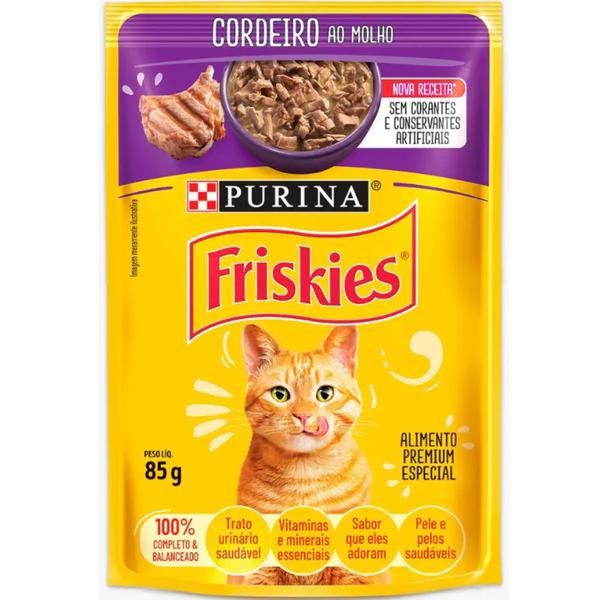 ALIMENTO PARA GATOS SACHÊ FRISKIES AULTOS CORDEIRO AO MOLHO 85G