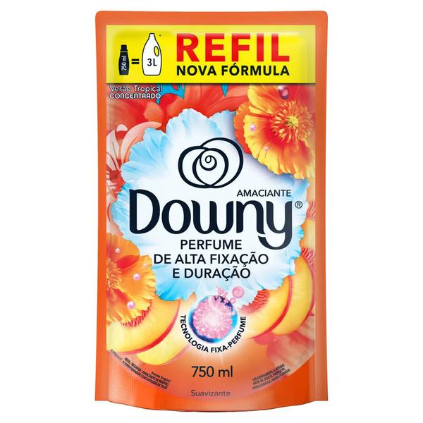 AMACIANTE CONCENTRADO DOWNY VERÃO TROPICAL REFIL 750ML