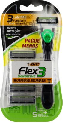 APARELHO DE BARBEAR BIC FLEX+5 CARGAS LV+PG-